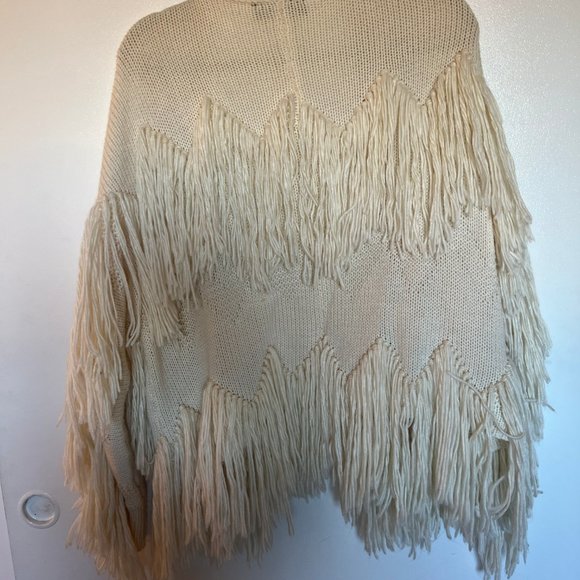 Cream Fringe Sweater - Blue B - Boho, comfy, soft - Picture 8 of 8